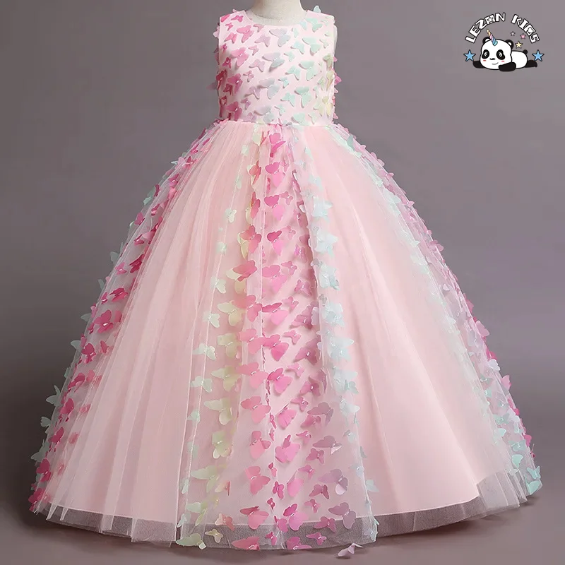 LEZONKIDS - Wholesale Toddler Baby Flower Girls Princess Tulle Dress Lace Tutu A-line Appliques Party Dresses